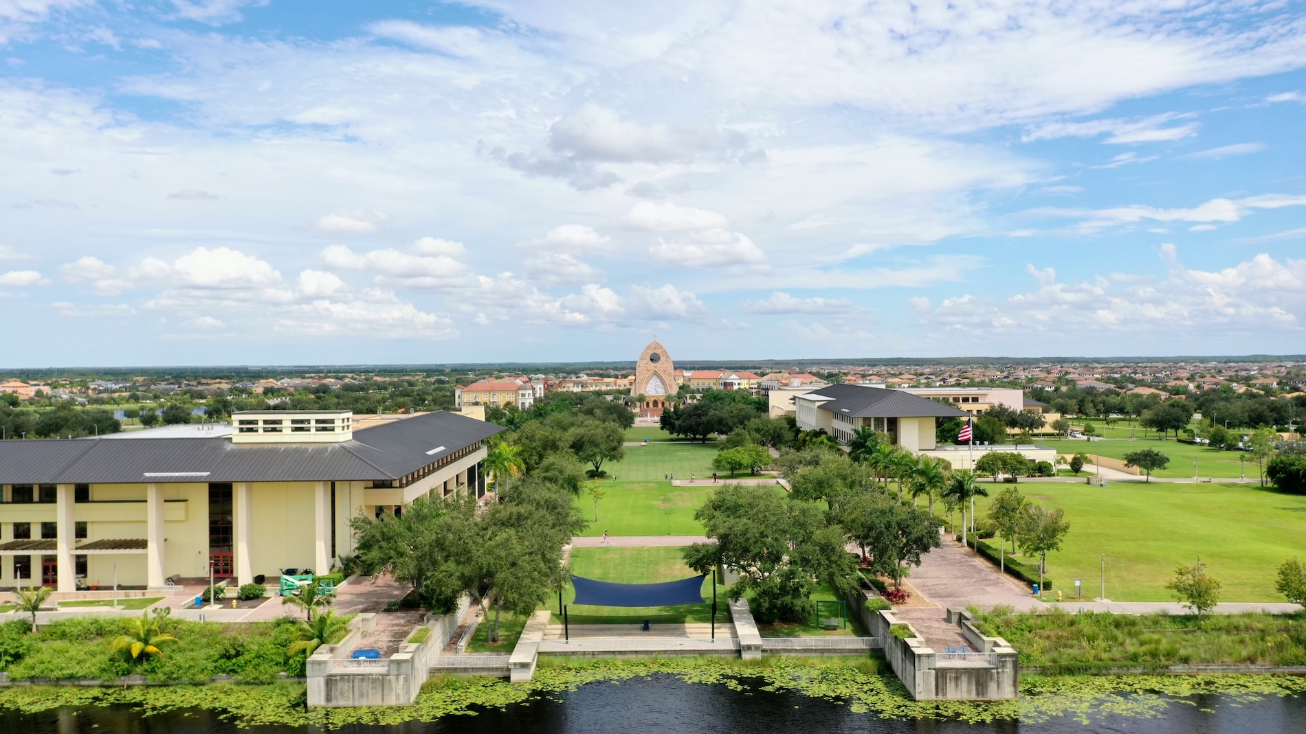 Aerial view of Ave Maria campus